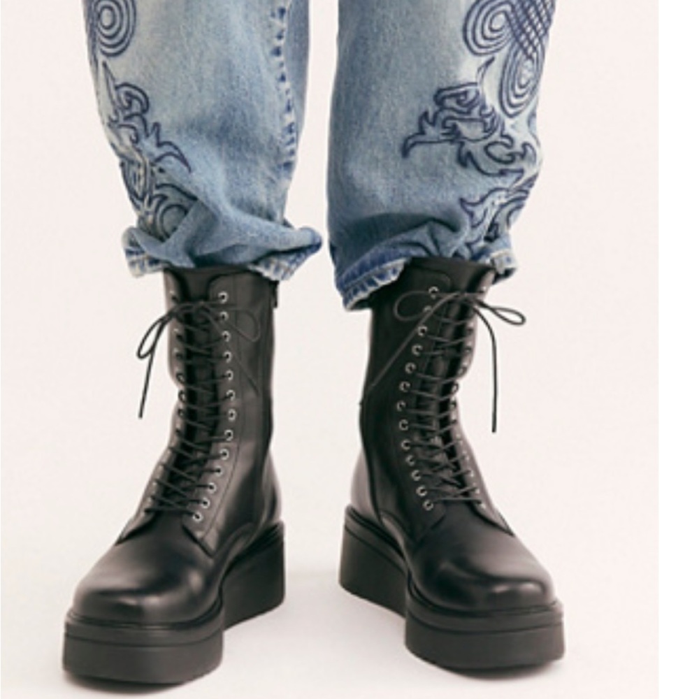 Free People Tara Lace-Up Boots | Black